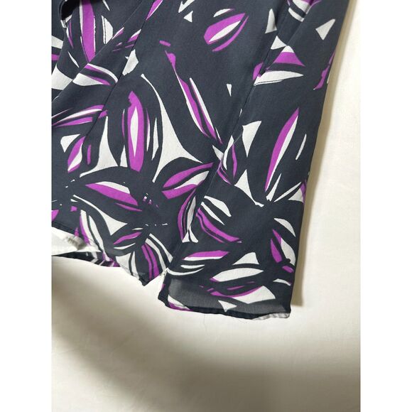 Classiques Entier Women's Silk Abstract Blouse Fully Lined, Side Zip, Size M - Picture 3 of 5